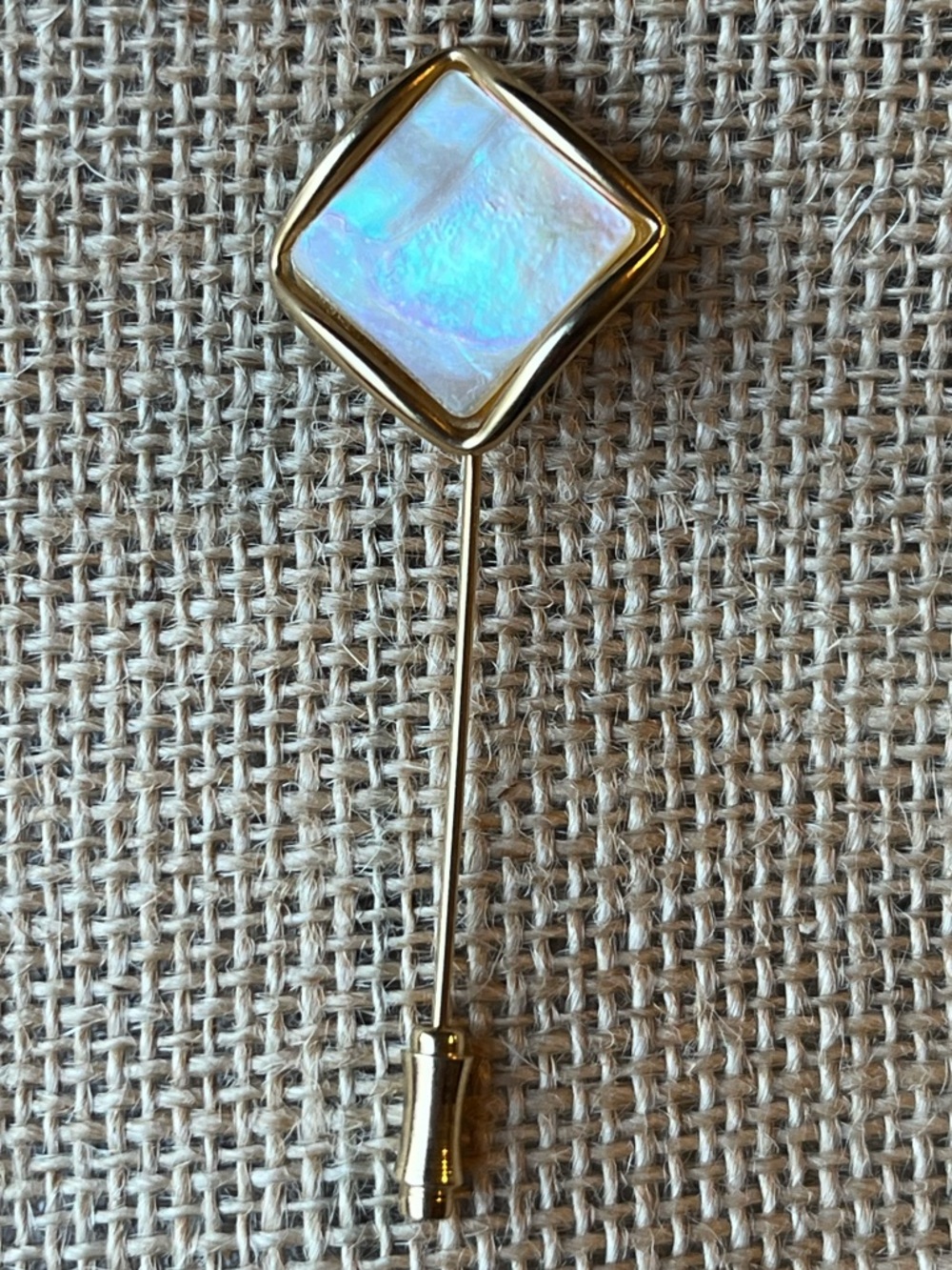 Vintage Gold Iridescent Pearl Stick Pin